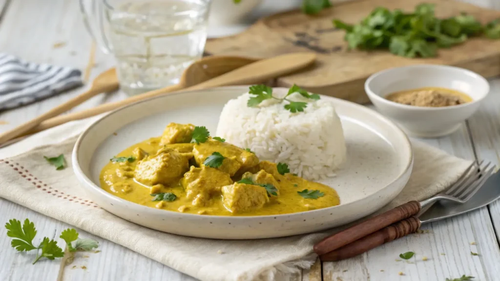 Churu Chicken Amarillo served with rice