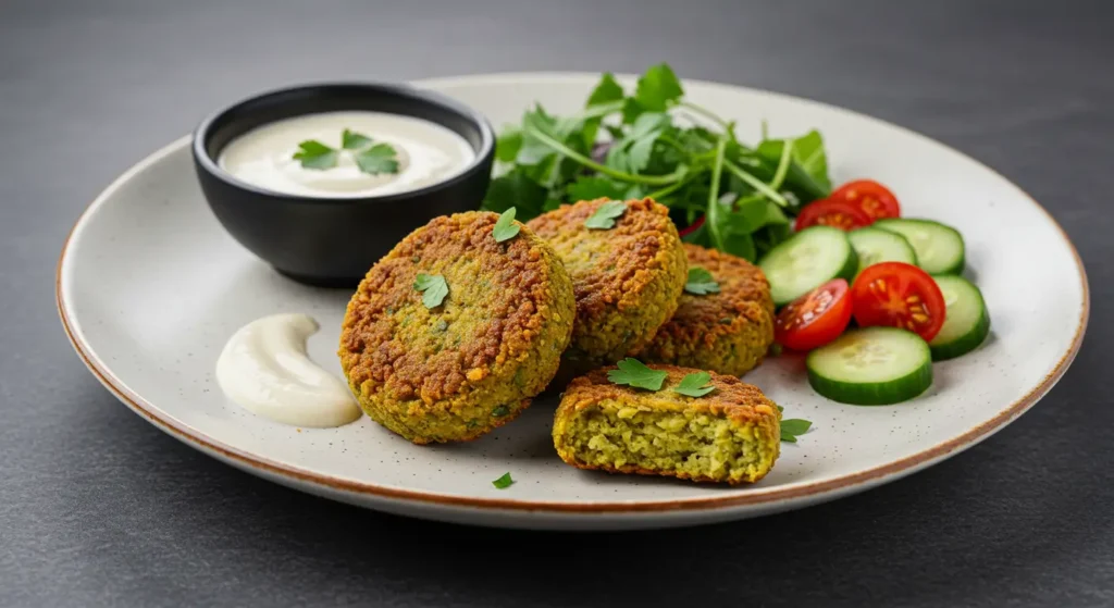 Delicious lupin falafels plate