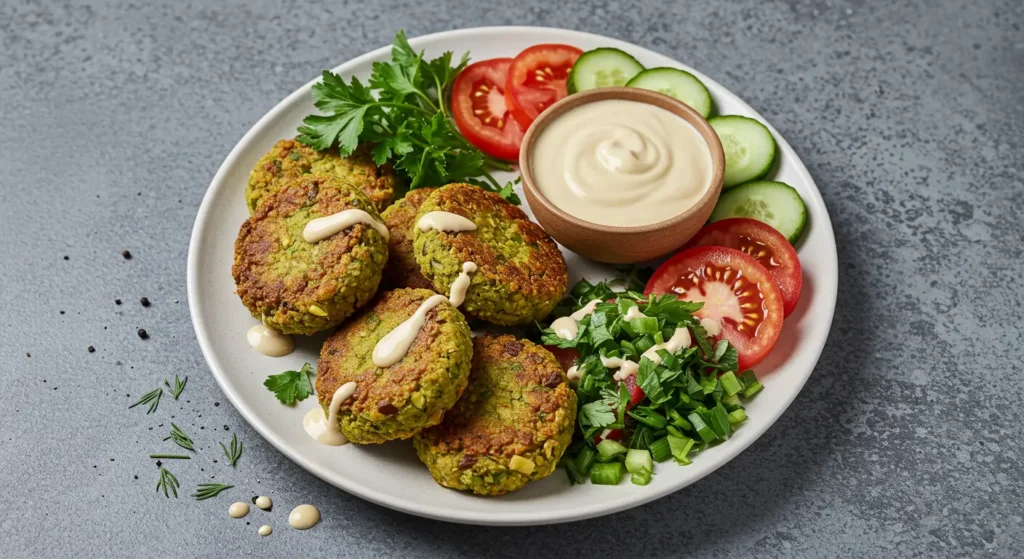 Finished lupin falafels on plate