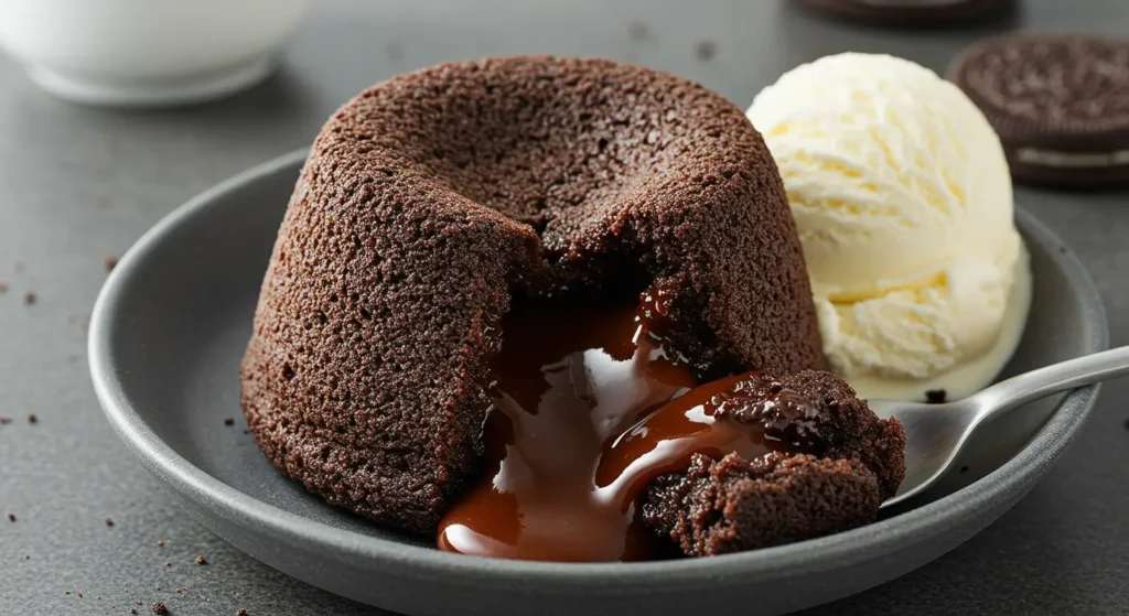 Oreo lava cake with molten center