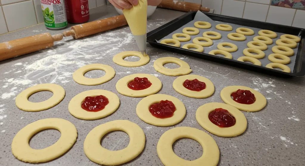 Process_of_baking_ring_shaped_pastries