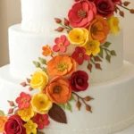 Cascading floral cake