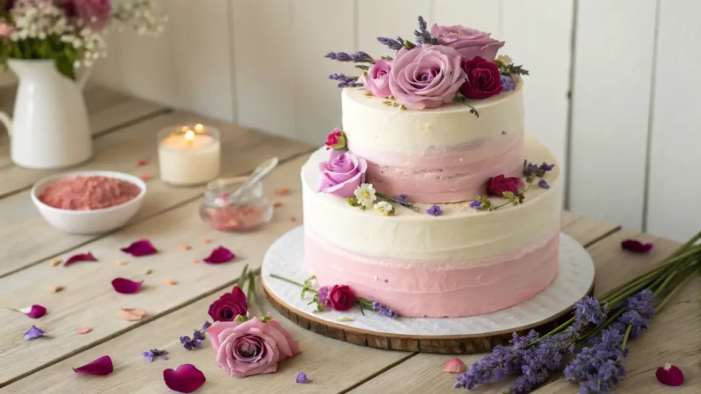 Elegant cake with flowers