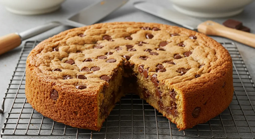 Freshly baked cookie cake