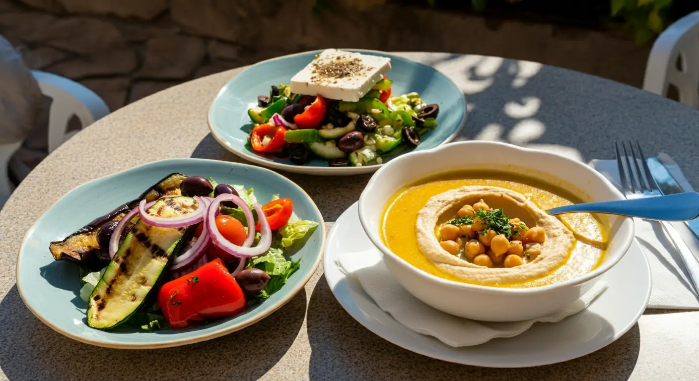 Mediterranean spread with soup