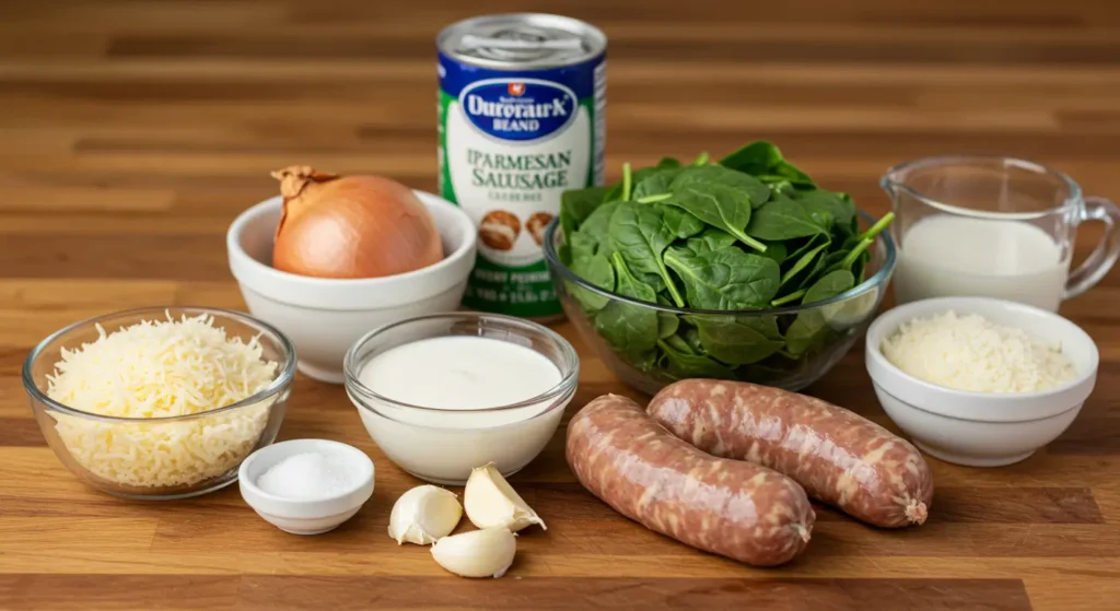 Key ingredients for italian sausage soup