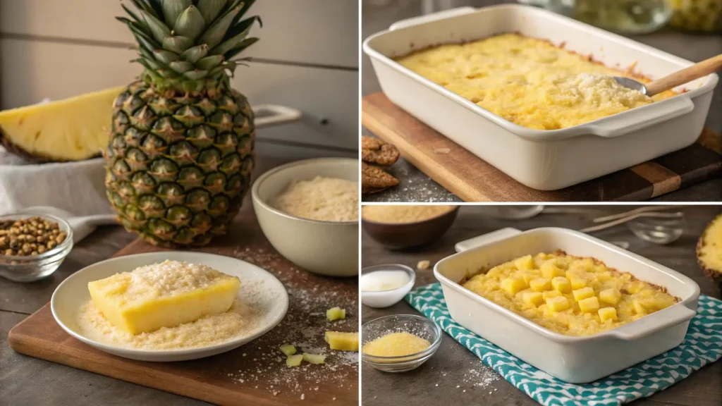 Assembling pineapple casserol