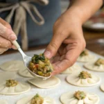 Vegan soup dumplings with dipping sauce