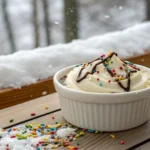 Bowl of freshly made snow cream