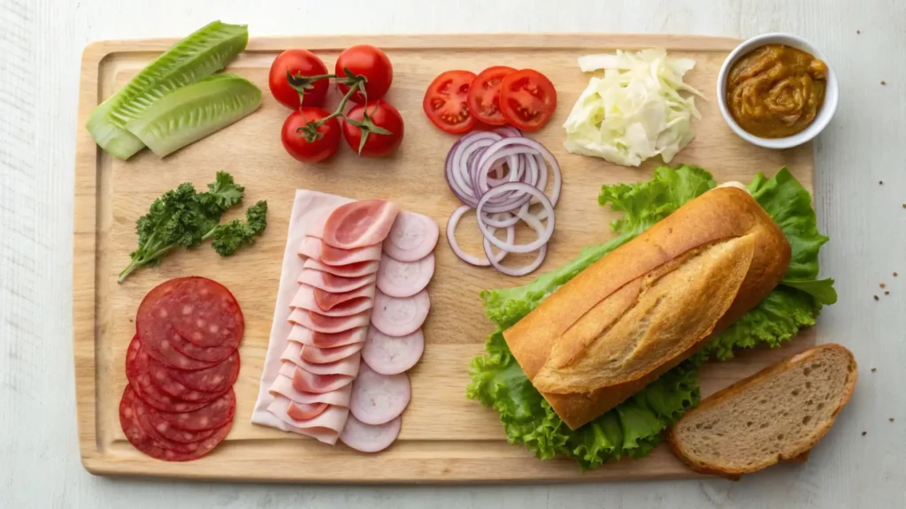 Ham salami turkey sandwich ingredients