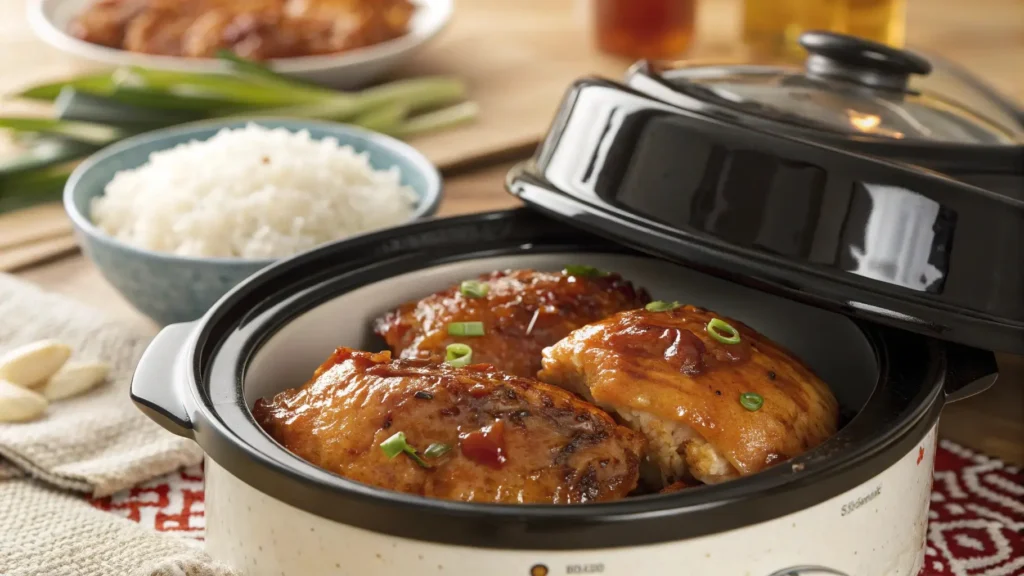 Jezebel chicken crockpot with rice