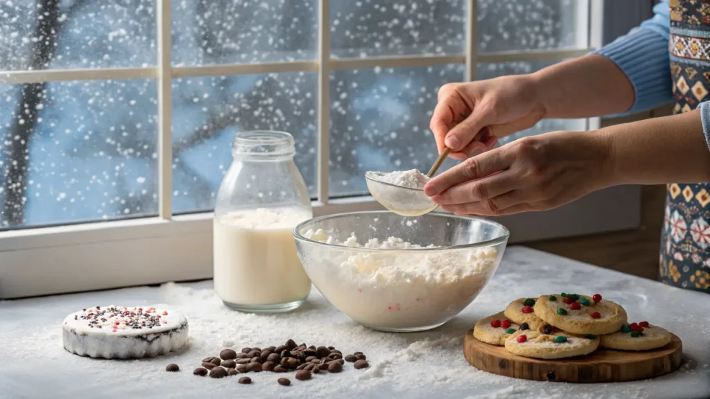 Making snow cream at home