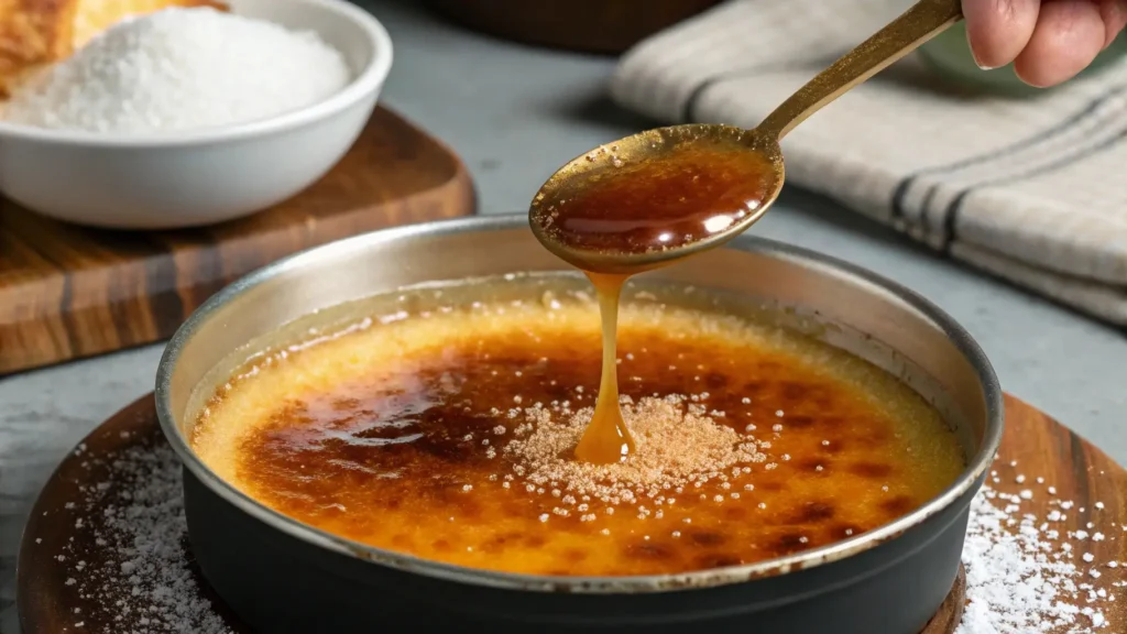 Melting sugar in pan