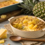 Pineapple casserole with topping