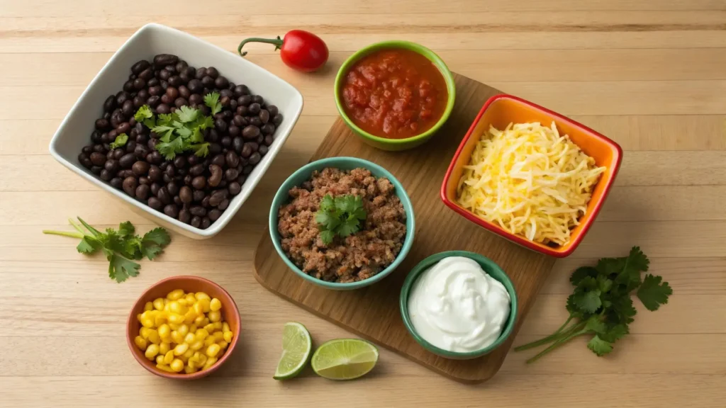 Taco Soup Ingredients Flat Lay