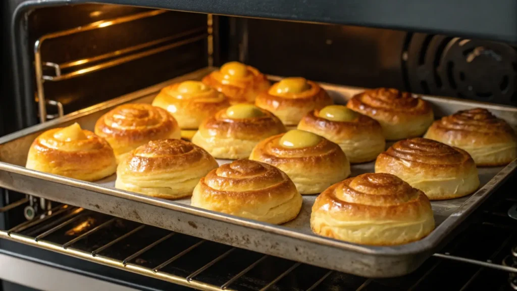 baking gipfeli in oven