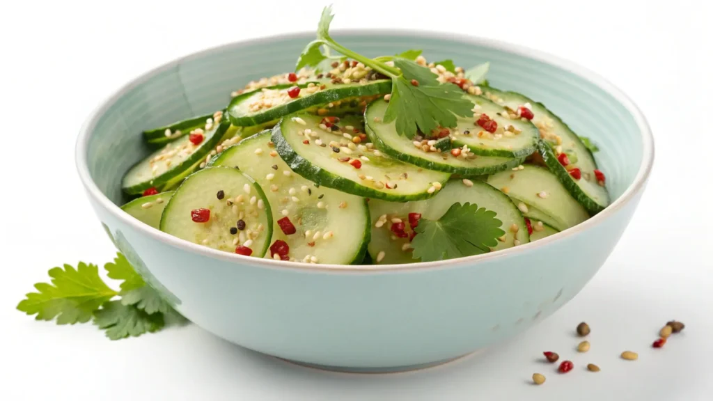 cucumber salad with garnish