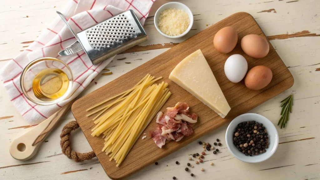 Ingredients for carbonara