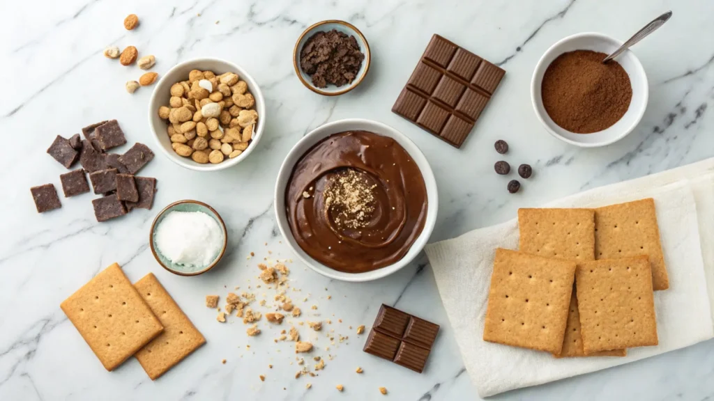 ingredients for chocolate covered graham crackers