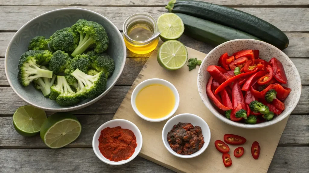 Ingredients for roasted vegetables