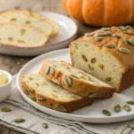 Sliced Sunflower Pumpkin Seed Bread on a plate