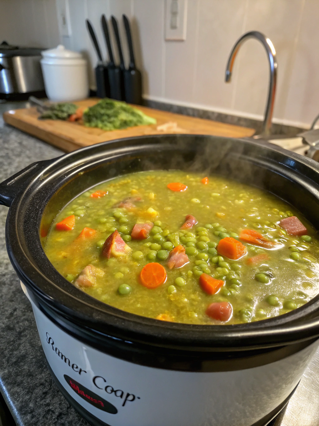 Crockpot Split Pea Soup with Vegetables