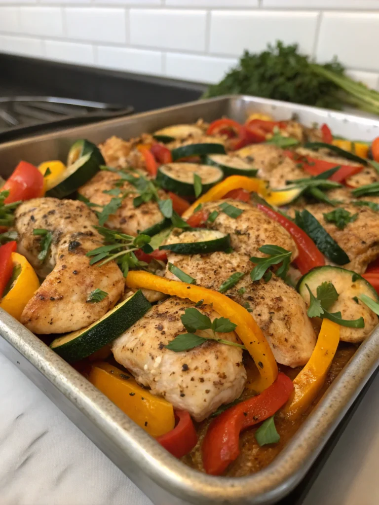 20 Minute One Pan Chicken Veggies